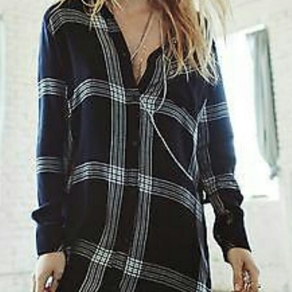 Rails Bianca plaid long sleeve tunic/dress